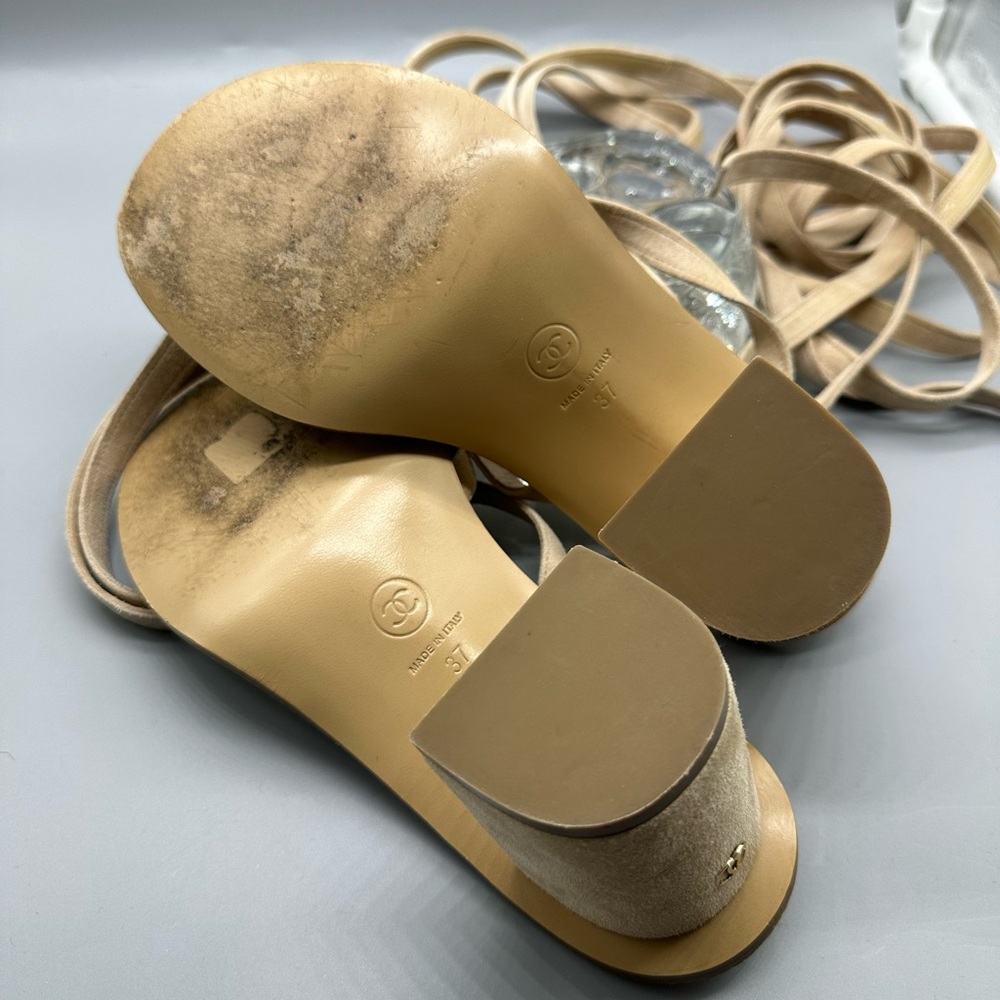 Chanel suede gladiator lace heel sandals - Picture 9 of 9